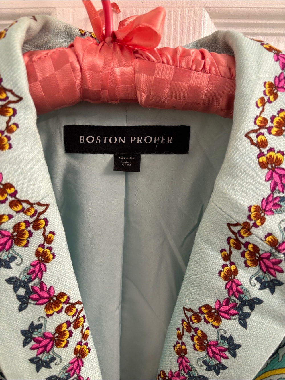 Boston Proper Viney Florals Placed Print Single Button Blazer -Size 10 - Picture 3 of 13